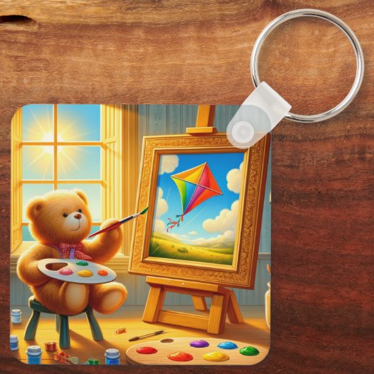 Teddy Bear Painter Sleutelhanger (Achterkant)