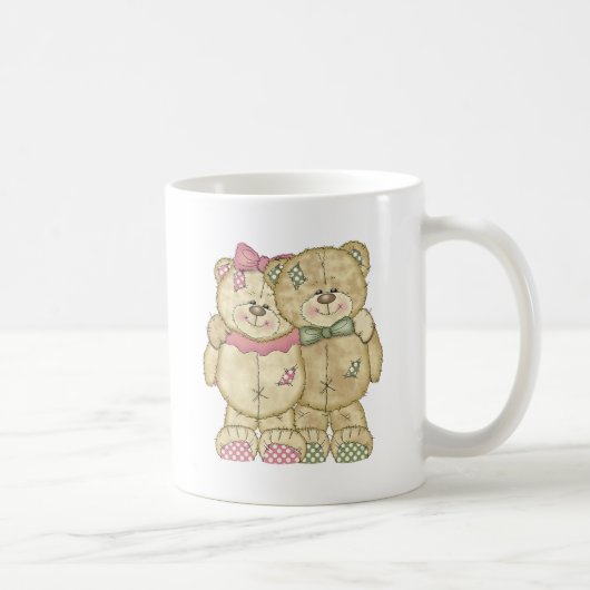 Teddy Bear Pair - Originele kleuren Koffiemok (Rechts)