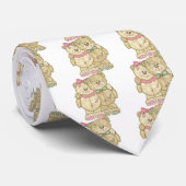 Teddy Bear Pair - Originele kleuren Stropdas (Opgerold)