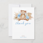 Teddy Bear Pampas Grass Baby Bedankt voor je platt Kaart (Voorkant)