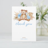 Teddy Bear Pampas Grass Baby Bedankt voor je platt Kaart (Staand voorkant)