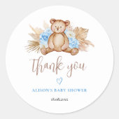 Teddy Bear Pampas Grass Baby Hartelijk dank Ronde Sticker (Voorkant)