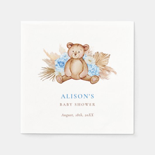 Teddy Bear Pampas Grass baby Servet (Voorkant)