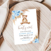 Teddy Bear Pampas Grass Barly Wait Baby shower Kaart