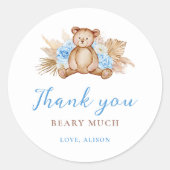 Teddy Bear Pampas Grass Beary Hartelijk dank Ronde Sticker (Voorkant)