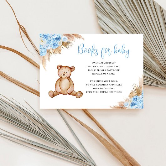 Teddy Bear Pampas Grass Boeken voor Baby Informatiekaartje