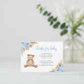 Teddy Bear Pampas Grass Boeken voor Baby Informatiekaartje (Staand voorkant)