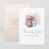 Teddy Bear Pampas Grass Cute Bedankt (Voorkant / Achterkant)