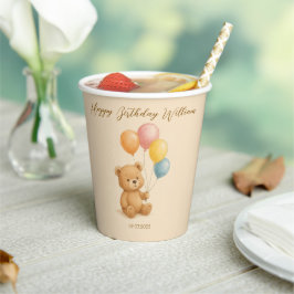 Teddy Bear Paper Cup met pastelballonnen Papieren Bekers