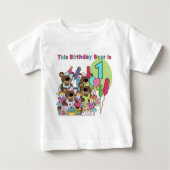 Teddy Bear Party 1e Verjaardag tshirts en geschenk (Voorkant)
