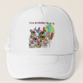 Teddy Bear Party 1e Verjaardag tshirts en geschenk Trucker Pet (Voorkant)