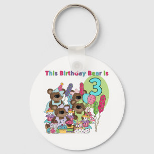 Teddy Bear Party 3rd Verjaardag Tshirts en geschen Sleutelhanger