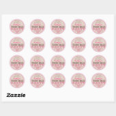 Teddy Bear Party Bedankt Sticker - Roze (Vel)