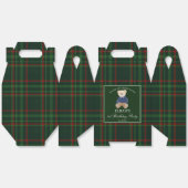 Teddy bear party favors green plaid personalized bedankdoosjes (Ongevouwen)