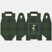 Teddy bear party favors green plaid personalized bedankdoosjes (Ongevouwen)
