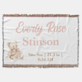 Teddy Bear Pastel Champagne Goud Baby Meisje  Deken