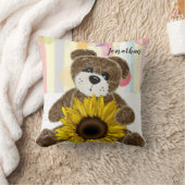Teddy Bear Pastel Stripe Sierkussen (Deken)