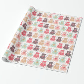 Teddy Bear Pattern Baby shower Cadeaupapier (Uitgerold)