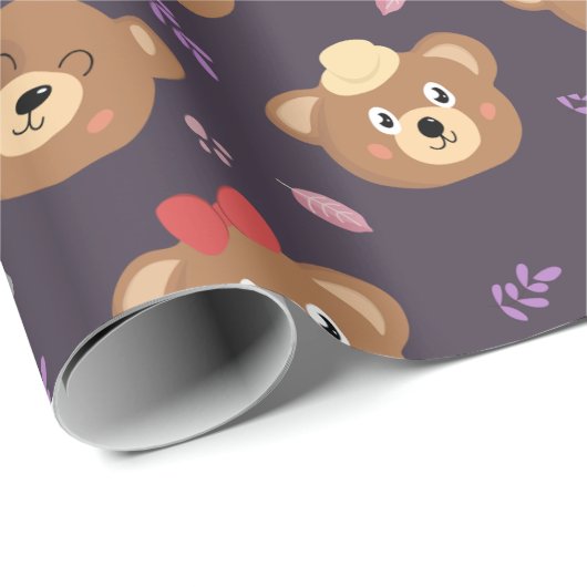 Teddy Bear Pattern Cadeaupapier (Rol Hoek)