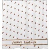 Teddy Bear Pattern - Gepersonaliseerd Douchegordijn (Voorkant)