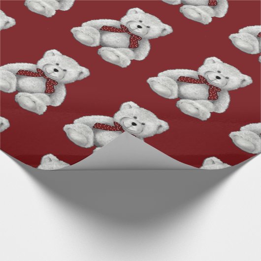 Teddy Bear Pattern, Pencil Drawing, Beer Cadeaupapier (Hoek)