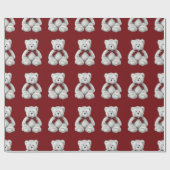 Teddy Bear Pattern, Pencil Drawing, Beer Cadeaupapier (Vlak)