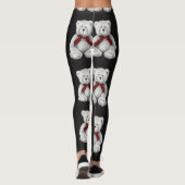 Teddy Bear Pattern, Pencil Drawing, Beer Leggings (Achterkant)