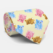 Teddy Bear Pattern Stropdas (Opgerold)