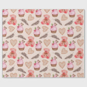 Teddy Bear Pattern Wrapping Paper Cadeaupapier (Vlak)