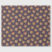 Teddy Bear Pattern Wrapping Paper Cadeaupapier (Vlak)