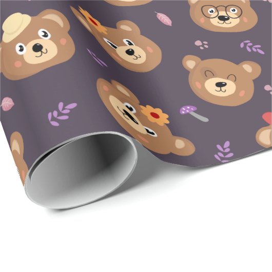 Teddy Bear Pattern Wrapping Paper Cadeaupapier (Rol Hoek)