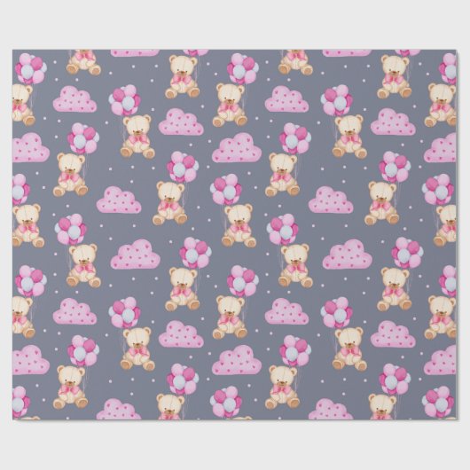 Teddy Bear Pattern Wrapping Paper Cadeaupapier (Vlak)