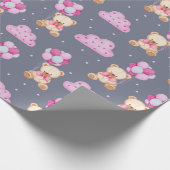 Teddy Bear Pattern Wrapping Paper Cadeaupapier (Hoek)