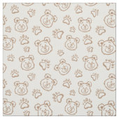 Teddy Bear Paws Boho Boy Baby Kids Neutral Beige Stof (Swatch)