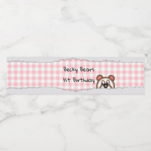 Teddy Bear Peekaboo verjaardag Waterfles Etiket