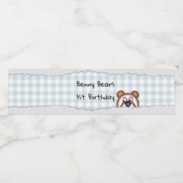 Teddy Bear Peekaboo verjaardag Waterfles Etiket