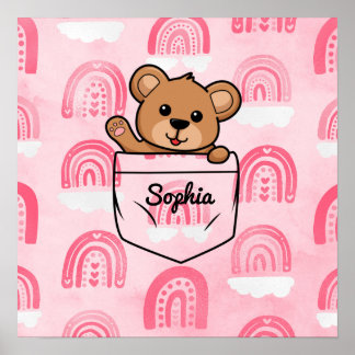 Teddy Bear Personalized Animal Pocket Poster