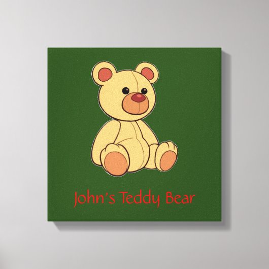 Teddy Bear Personalized Canvas Print (Voorkant)