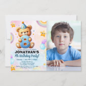 Teddy Bear Photo Birthday 8 for Boys Kaart (Voorkant)