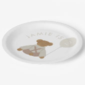 Teddy Bear Picknick Baby Verjaardag Papieren Bordje (Gekanteld)