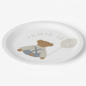 Teddy Bear Picknick Baby Verjaardag Papieren Bordje (Gekanteld)