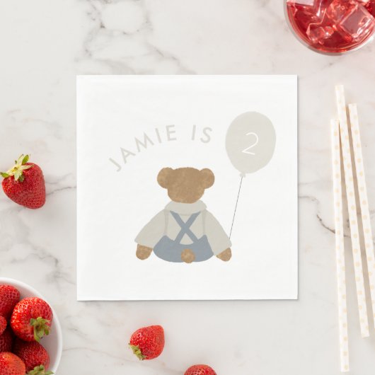 Teddy Bear Picknick Baby Verjaardag Servet (Insitu)