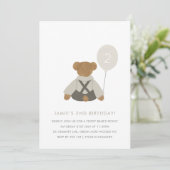 Teddy Bear Picknick Baby Verjaardagsuitnodiging Kaart (Staand voorkant)