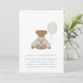 Teddy Bear Picknick Baby Verjaardagsuitnodiging Kaart (Staand voorkant)