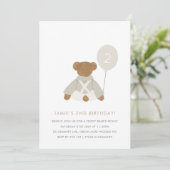 Teddy Bear Picknick Baby Verjaardagsuitnodiging Kaart (Staand voorkant)