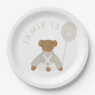 Teddy Bear Picknick Baby Verjaardagsuitnodiging Papieren Bordje