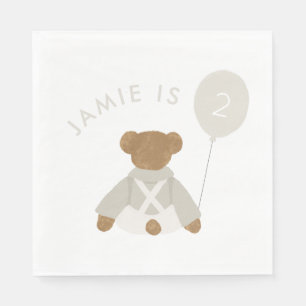 Teddy Bear Picknick Baby Verjaardagsuitnodiging Servet