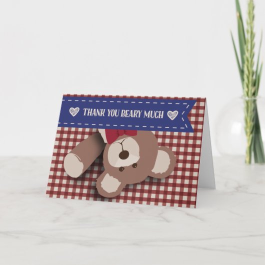 Teddy Bear picknick bedankt - Red Gingham (Voorkant)