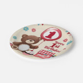 Teddy Bear picknick Happy 1st Birthday Paper Bord (Gekanteld)