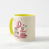 Teddy Bear picknick Happy 1st Birthday Paper Bord Mok (Voorkant links)